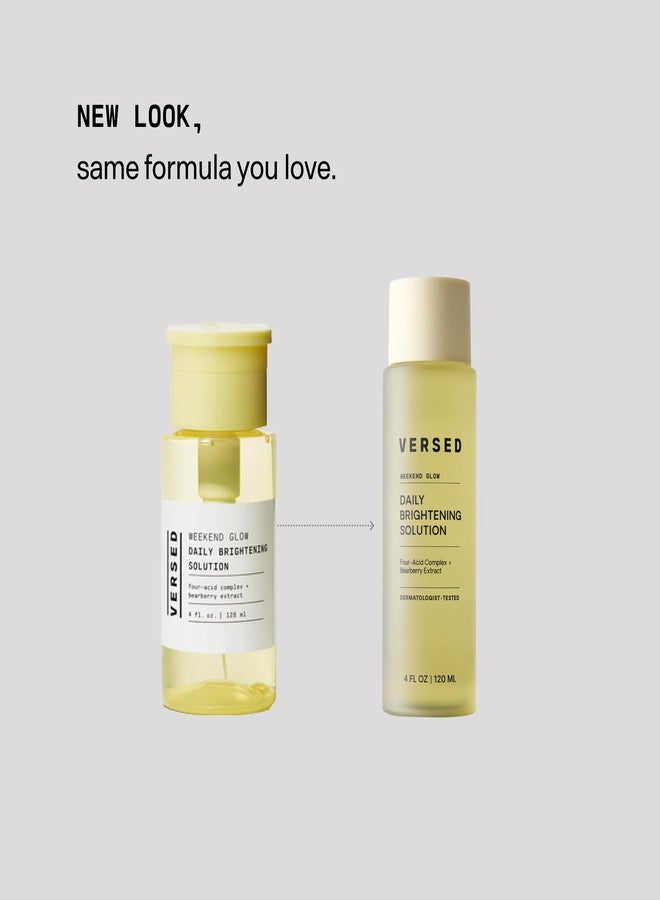 Versed Weekend Glow Daily Brightening AHA Liquid – Gentle Exfoliating Toner with Vitamin C and Botanicals – Helps Visibly Improve Skin Clarity and Tone (Weekend Glow - 4 Fl Oz (Pack of 1)) - Image 3